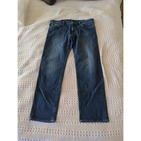 NWT Hugo Boss Maine Regular Fit Stretch Straight Leg Jeans Sz 36 Blue 36X32